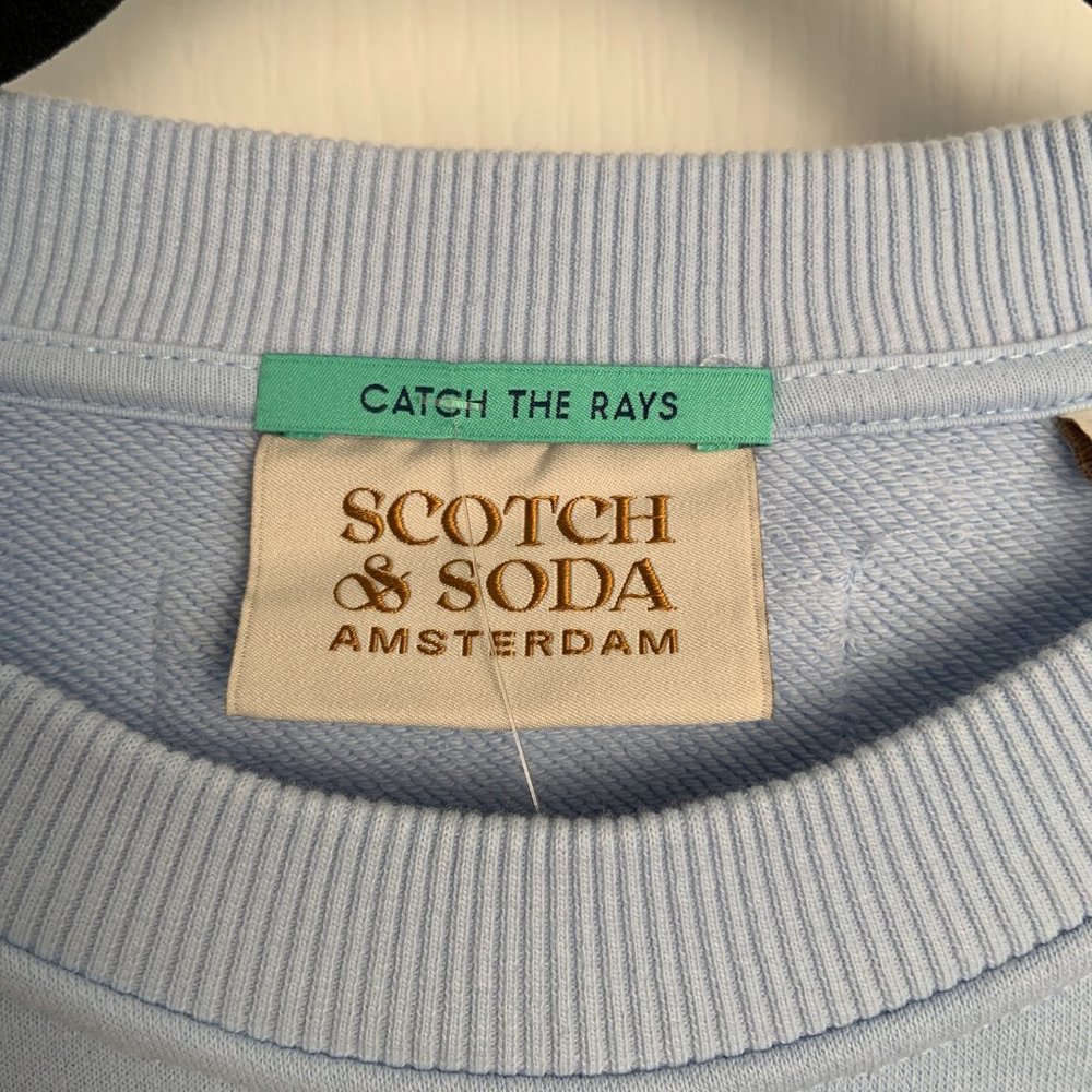 Men's Scotch & Soda Aloha O'Clock Crew Neck Sweatshirt Gradient Blue Size M - Picture 4 of 14